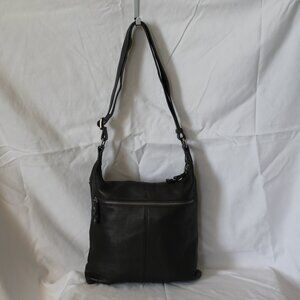 Black leather, cross body bag